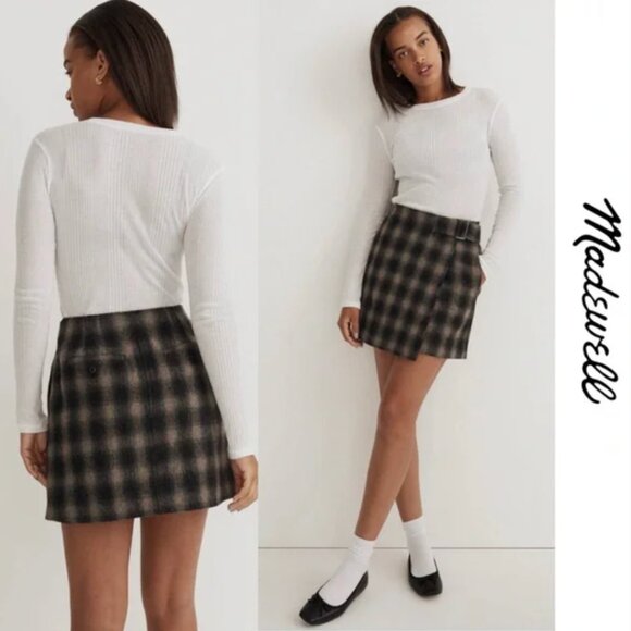 NWT Madewell Buckle Belt Wrap Mini Skirt (Size 10) - Picture 1 of 12